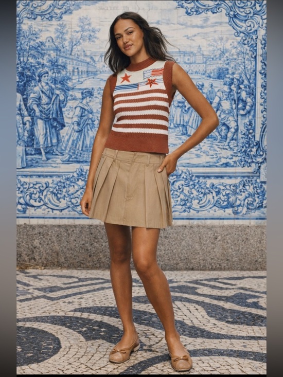 Anthropologie Sweaters - 🎉RARE🎉Anthropologie NWT Maeve Mixed Print Sleeveless Linen Blend Sweater size S.
